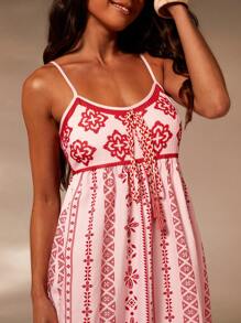 Athîral 度假休闲印花长款吊带裙