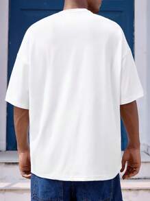 Manfinity Dauomo 男士夏季图案印花圆领短袖休闲 T 恤