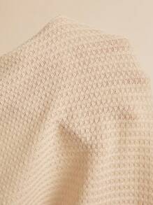 Freevana Plus Waffle Knit Button Front Tank Top - Apricot - View 7