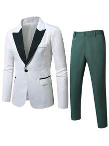 Manfinity Bizformal Conjunto de traje de negocios y commuter para hombres (chaqueta + pantalones)