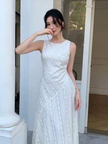 Celisse Women's Elegant Lace Patchwork Design Dress, Suitable For Commute, Travel, Daily Wear