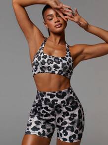 Athîral Women's Leisurewear Animal Cheetah Leopard Print Biker Cycle Gym Shorts, Fitness - Multicolor - View 1