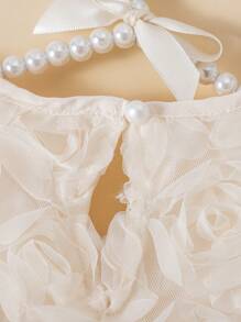 婴儿/幼儿女孩可爱刺绣网眼无袖夏装