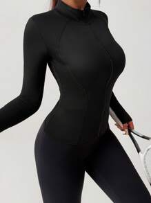 DAZY Giacca sportiva da corsa e yoga a maniche lunghe, slim fit