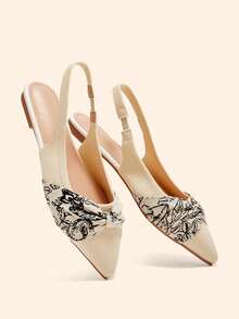 CUCCOO BASICS Pointed Toe Flat Slip-On Ribbon Bow White Commuting Comfortable Breathable Office Women's Flat Loafers