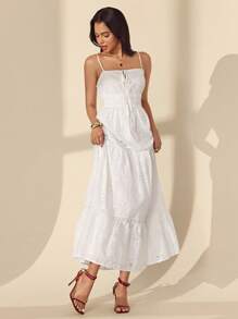 Almamuse Vestido de slip largo de mujer elegante con bordados y patchwork