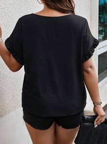 Weeklong Blusa unicolor ribete con fruncido