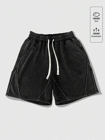 Grunge Punk Herren Shorts mit Kordelzug in der Taille, geeignet für den Sommer
