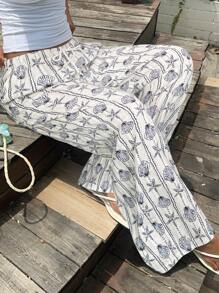 Muchica 度假休闲印花梭织女式阔腿裤