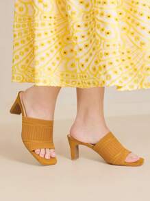MOTF PREMIUM BROWN SQUARE TOE SLIM HIGH HEEL PUMPS, ELEGANT MINIMALIST CASUAL COMFORTABLE OFFICE LADY DRESS SANDALS, SUITABLE FOR WORK, DATING, PARTY - Brown - View 4