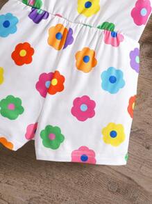 女婴夏季可爱花卉针织连体衣 - 彩色 - 查看 6