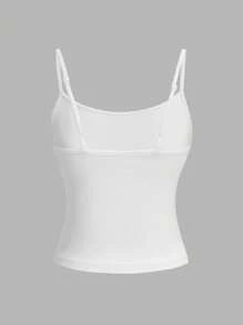 SHEIN PETITE Women Casual Sexy Camisole Tight Tank Tops Suitable For Summer, With Starfish, Hibiscus, And Seashell Prints Suitable For Going Out - White - View 2