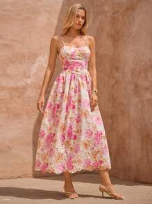 Lavishia Damen Sommer Urlaubs Blumen Muster Hohlstickerei Trägerkleid Sommer Urlaubs Blumen Muster Y2K Kleidung Damen Y2K Rückkehr zur Schule Kleidung Land Outfits Damen Old Money Stil Damen Ausgehoutfit Flughafen Outfit für Damen Kleid für Damen Strand Outfits für Frau Strandkleid Strandurlaub Outfits Strandutensilien Party Kleid Pride Seestern Pailletten Kleid Urlaubsoutfits Flughafen Sommer Flitterwochen Frauenkleid für Damen Boho - Verschiedenfarbig - Übersicht 5