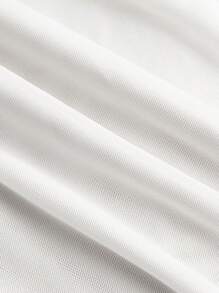 Aloruh 女士圆领灯笼袖修身百褶连衣裙 - 白色 - 查看 4