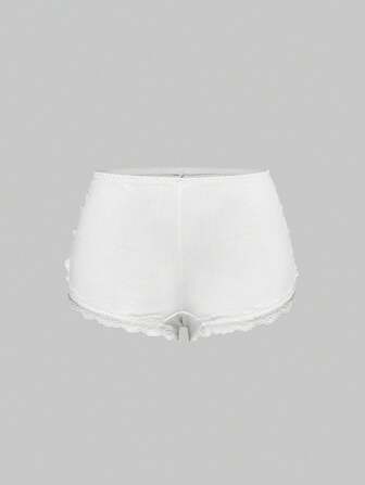 Knitted Jacquard Fabric Lace Trim Safety Shorts/Panty