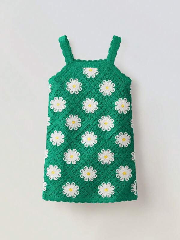 Maija Kids Maija Kids Rochie tricotată camisol cu imprimeu floral, casual, croială, pentru fete tinere