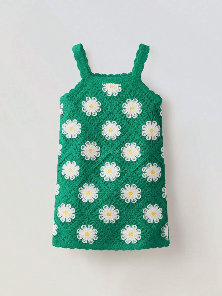 Maija Kids Maija Kids Young Girl Fitted Casual Floral Print Camisole Knit Dress