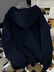 SHEIN EZwear Felpa con cappuccio e chiusura lampo, monocromatica, minimalista e alla moda, adatta per l'estate