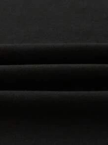 ROMWE MEN Grunge Punk 男士复古街头热成像人物印花短袖T恤，2000年代风格 - 黑色 - 查看 3