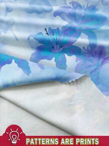 SHEIN BAE 2 件套休闲花卉图案女式斜肩不对称褶皱紧身迷你裙，适合夏季