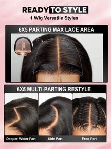 ALL READY WIG Wear & Go Wig 6x5 Lace Black To Chestnut Brown Ombre Loose Wave Glueless Wig With Bleached Knots Plucked Natural Hairline 180% Density Remy Hair With Baby Hair 24inch - SNatural/4 - View 5