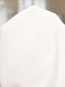 SHEIN Lady 春夏优雅通勤办公室休闲波西米亚风白色编织圆领加大码 T 恤，度假海滩外出上衣海滩