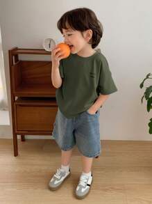 Hapijoa 男童秋季T恤 - 軍綠色 - 查看 4