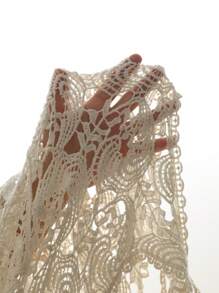 Celisse ملابس علوية علوي كروشيه مجوف بسيط، موضة الربيع والصيف - لون مشمشي - مشاهدة 7