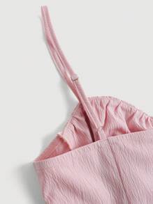 SHEIN MOD Light Pink Low Waist Ruched Mini Skirt, Spring/Summer - Baby Pink - View 4