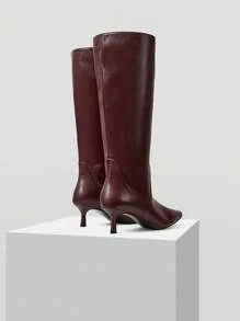 MOTF PREMIUM BOTAS DE TACÓN ALTO CON PUNTERA PUNTIAGUDA Y CREMALLERA HASTA LA RODILLA - Burdeos - Ver 8