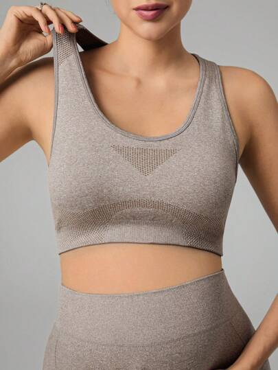 SHEIN Maternity Plain Round Neck Daily Fitness Sport Tank Top