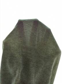 SHEIN LUNE Solid Pocket Patched Tank Top - Army Green - View 5