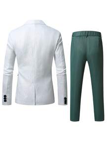 Manfinity Bizformal Conjunto de traje de negocios y commuter para hombres (chaqueta + pantalones)