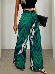 SHEIN Clasi 女式宽松花卉印花阔腿度假裤