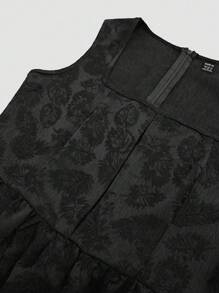 Fairmaia Women Solid Color Simple Sleeveless Square Neckline Dress With Detachable Apron, Dirndl Dresses, For Oktoberfest Traditional Dirndl Dress With Square Neck, And Apron, For Oktoberfest Black Dress Vintage Dress French Dress Midi Dress, Halloween