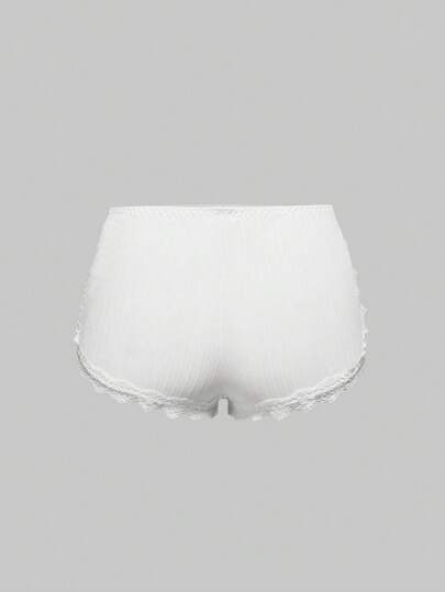 Knitted Jacquard Fabric Lace Trim Safety Shorts/Panty