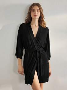 Ocili 休闲柔软罗纹舒适女士长款睡袍，假日季、秋冬季保暖舒适之选