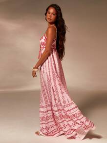 Athîral 度假休闲印花长款吊带裙