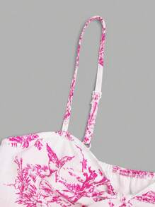 Chiquease Women's Textured Print Fitted Camisole Tank Top, Elegant For Holiday, Commute & Everyday Wear - Pink - View 4