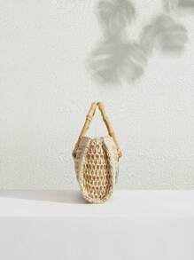 SHECARRY Women's Floral Pattern Boho Casual Tote Bag - Beige - View 4