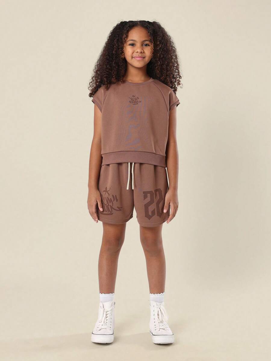 SUMWON 休闲插肩袖套装，秋冬百搭，适合节日、日常、街头穿着 - 摩卡棕 - 查看 1