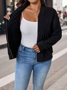 EMERY ROSE 大码女式休闲简约拉链夹克