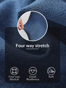 Flexra Women's Casual Street Elastic Waist Loose Fitting Wide Leg Jeans With Side Pockets