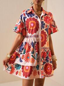 Zivah 女士假日/春季服装/女士沙滩装/沙滩/波西米亚风/波西米亚风女装/女士节日服装/狂欢/复活节服装/女士复古风/乡村音乐会服装/外出服装/仙女风/节日服装/女士机场服装/女士西部服装/热带度假女装/欧洲夏季/热带/音乐会/毕业服装/机场服装/波西米亚风时尚/女士度假服装,荷叶边下摆连衣裙 - 彩色 - 查看 5