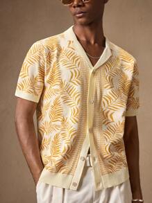 AKNOTIC 男士钩针编织花卉印花修身短袖休闲 T 恤，适合夏季、度假、日常穿着、派对、情侣装、男士礼物