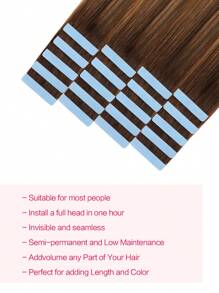 Balayage Chocolate Brown To Bleach Blonde And Chestnut Brown P6/613/T4 Human Hair Extensions Tape In Hair Extensions Real Remy Human Hair Invisible Seamless Skin Weft Human Hair Tape In Extensions - S6/613 - View 4
