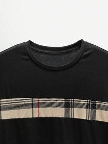 NEON BLANC Men T-Shirts Fit Crew Neck Short Sleeve Boxy Tee, Casual Simple Summer, Streetwear Inspired - Black - View 3