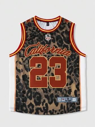 Street Life Maglietta senza maniche oversize con stampa città e stampa leopardata, adatta per uso quotidiano, primavera/estate