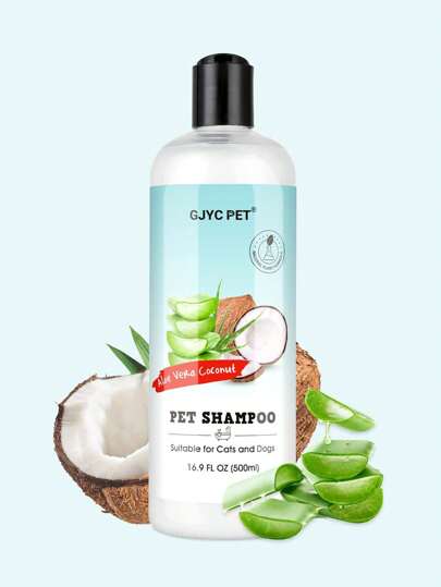 SHEIN 16,9Oz Entgiftender Hunde Shampoo mit Aloe und Kokosnuss für übelriechende Hunde, Geruchskontrolle Shampoo für stinkende Hunde, Haustiershampoo aus natürlichen Inhaltsstoffen, Katzen freundlich