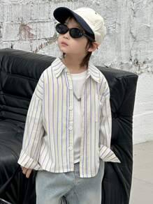 Dazy Kids 小男孩梭織條紋長袖襯衫 - 彩色 - 查看 3